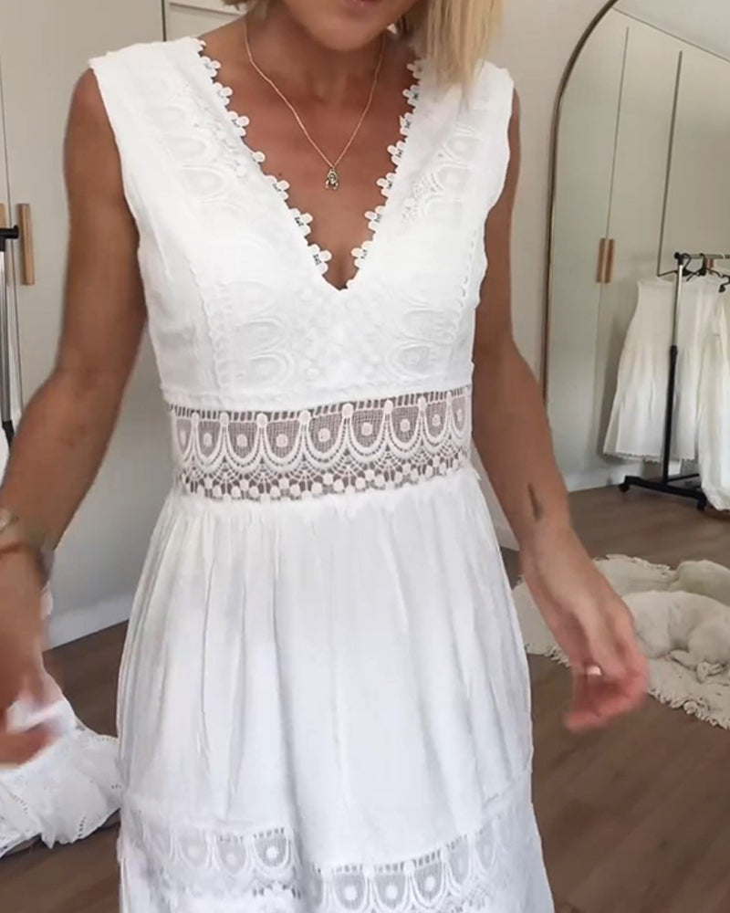 Women Boho Lace Midi Dress | Sabrina