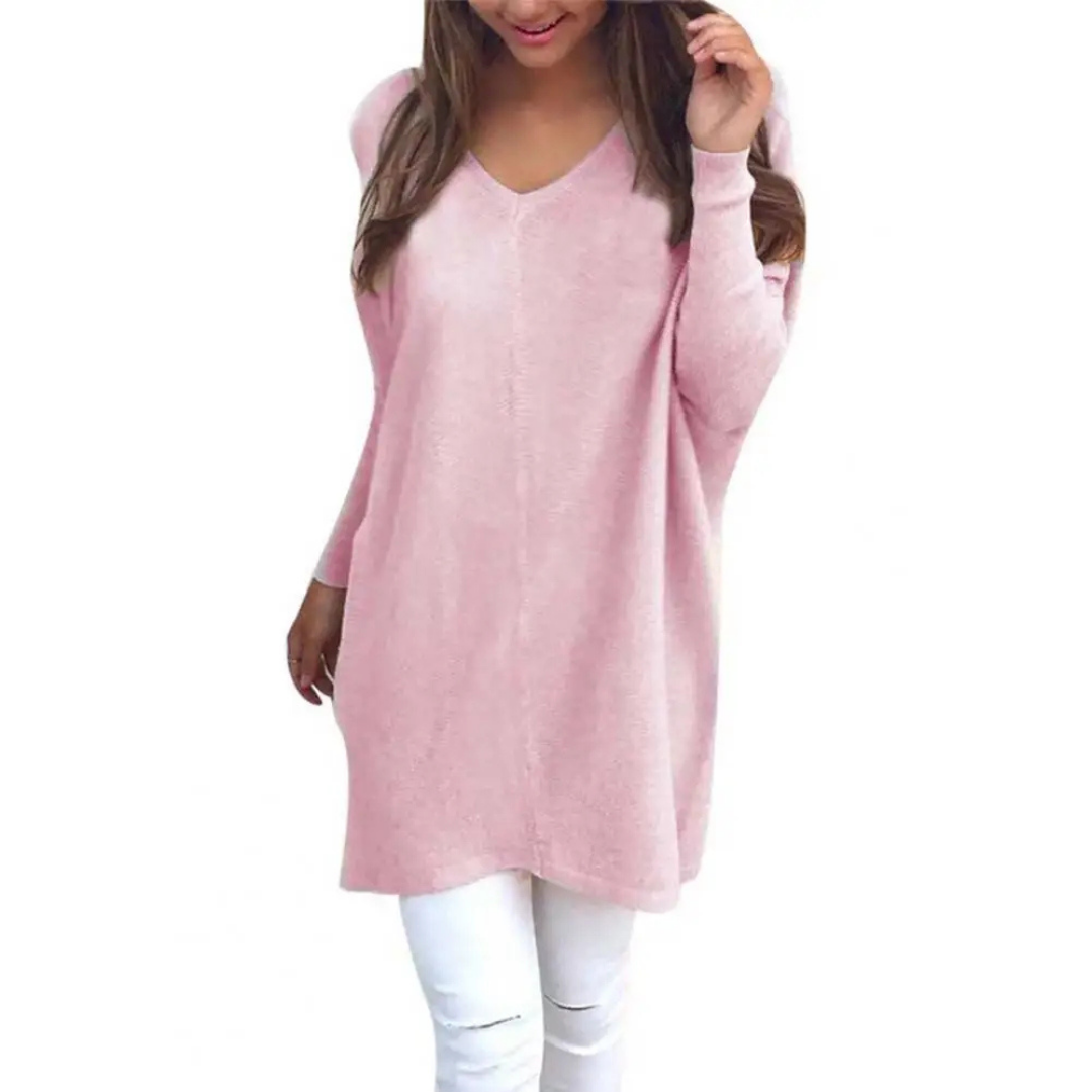 Women Oversized V-Neck Sweater Tunic | Sienna