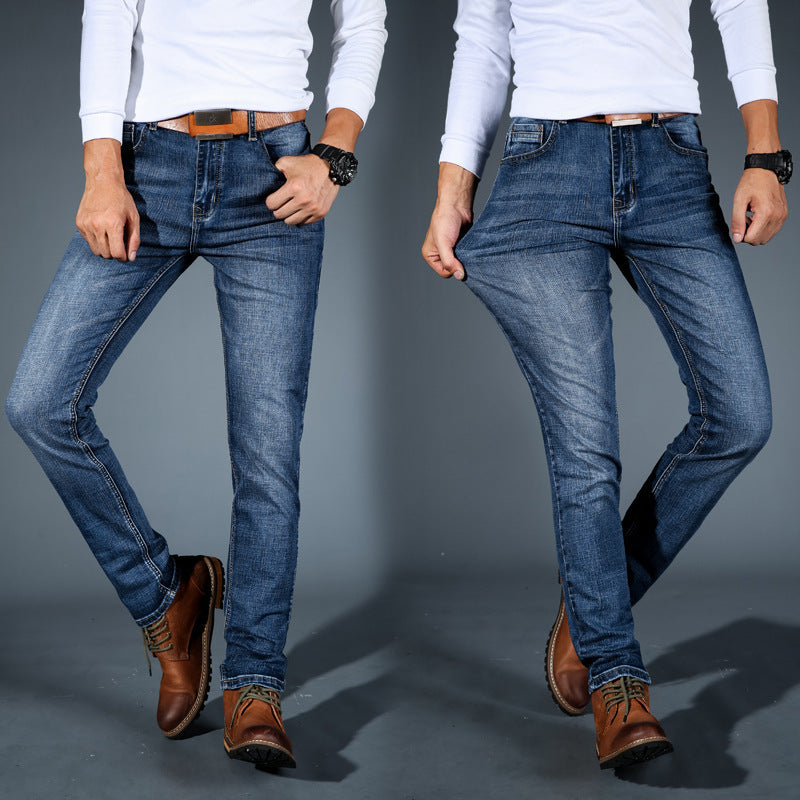 Men's Slim Fit Stretch Jeans Dark Wash Denim | Owen-6