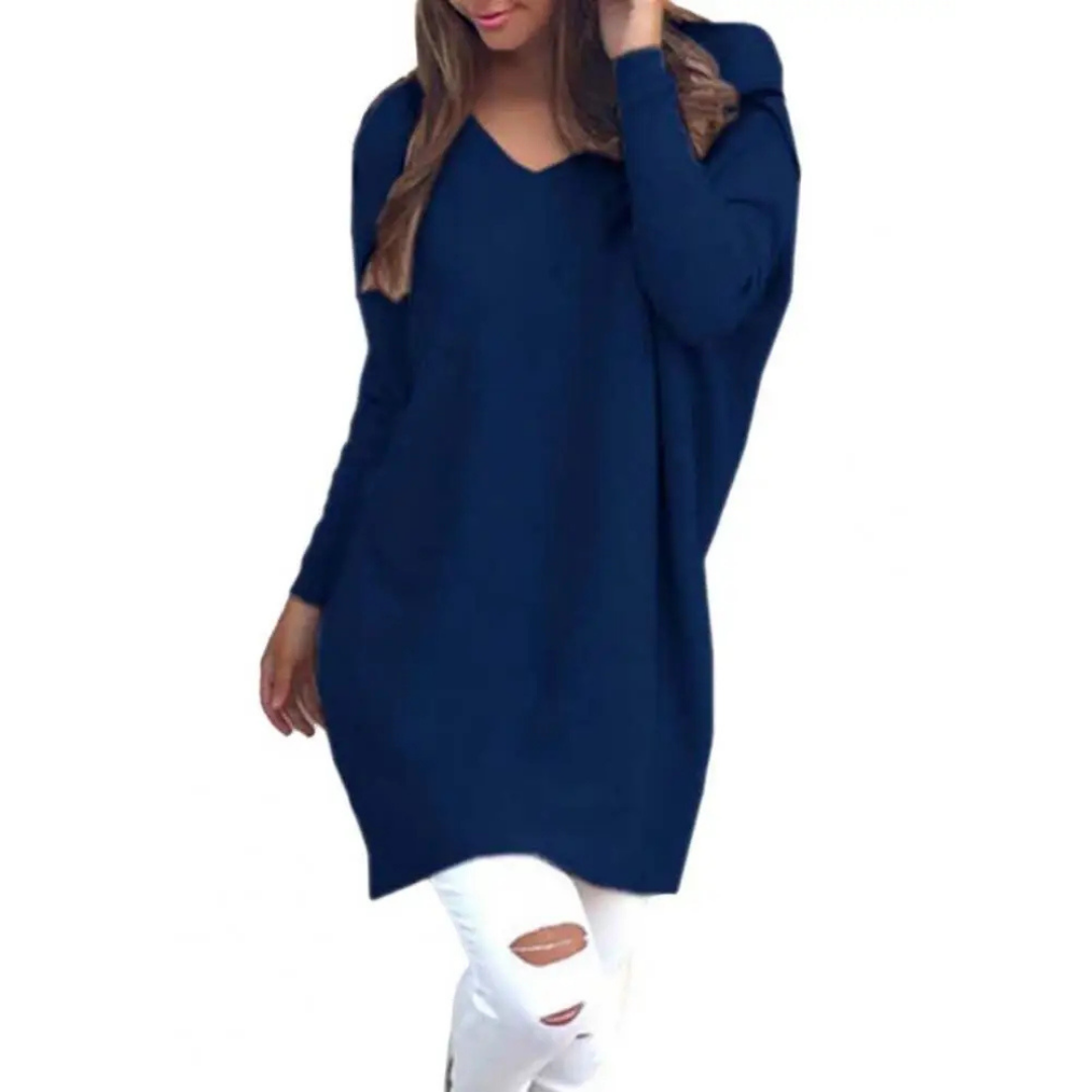 Women Oversized V-Neck Sweater Tunic | Sienna
