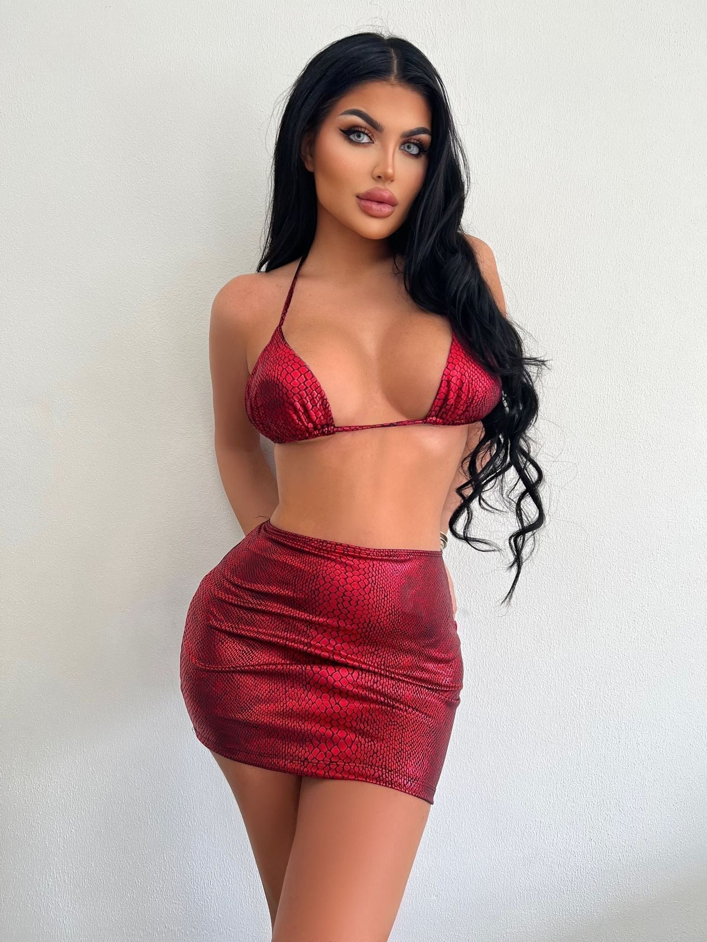Women Trendy 3-Piece Snake Print Swimwear | Phoebe