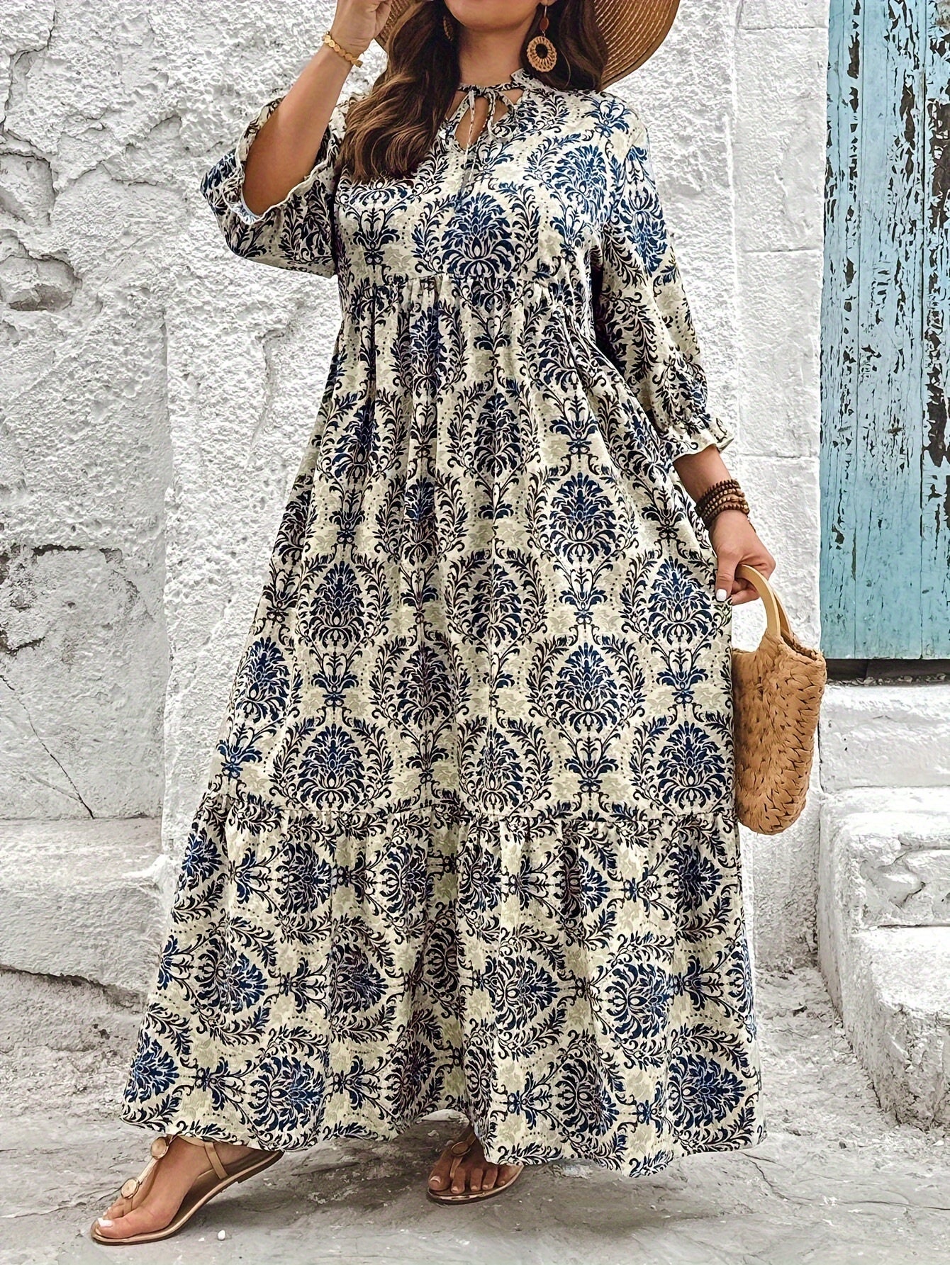Boho Tiered Printed Maxi Dress | Selah