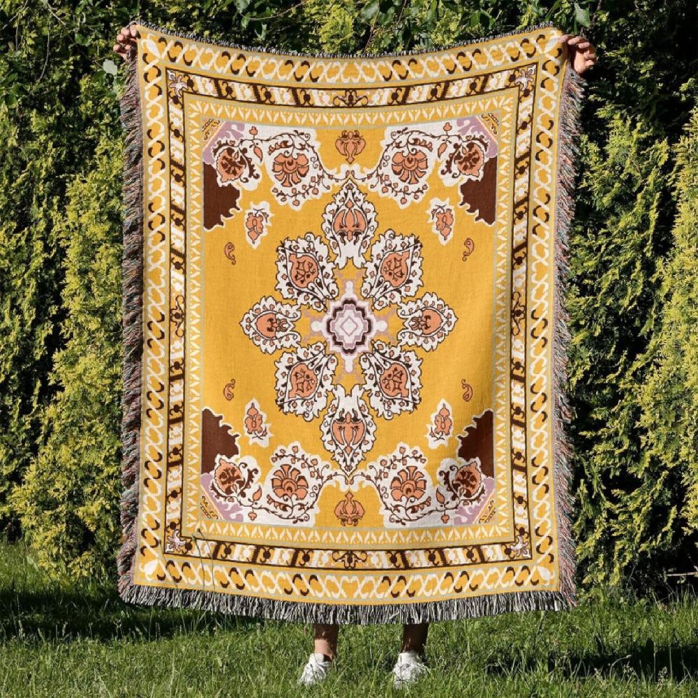 Variant image for Throw Blanket Multicolor Cotton-Polyester | Boho Chic-6
