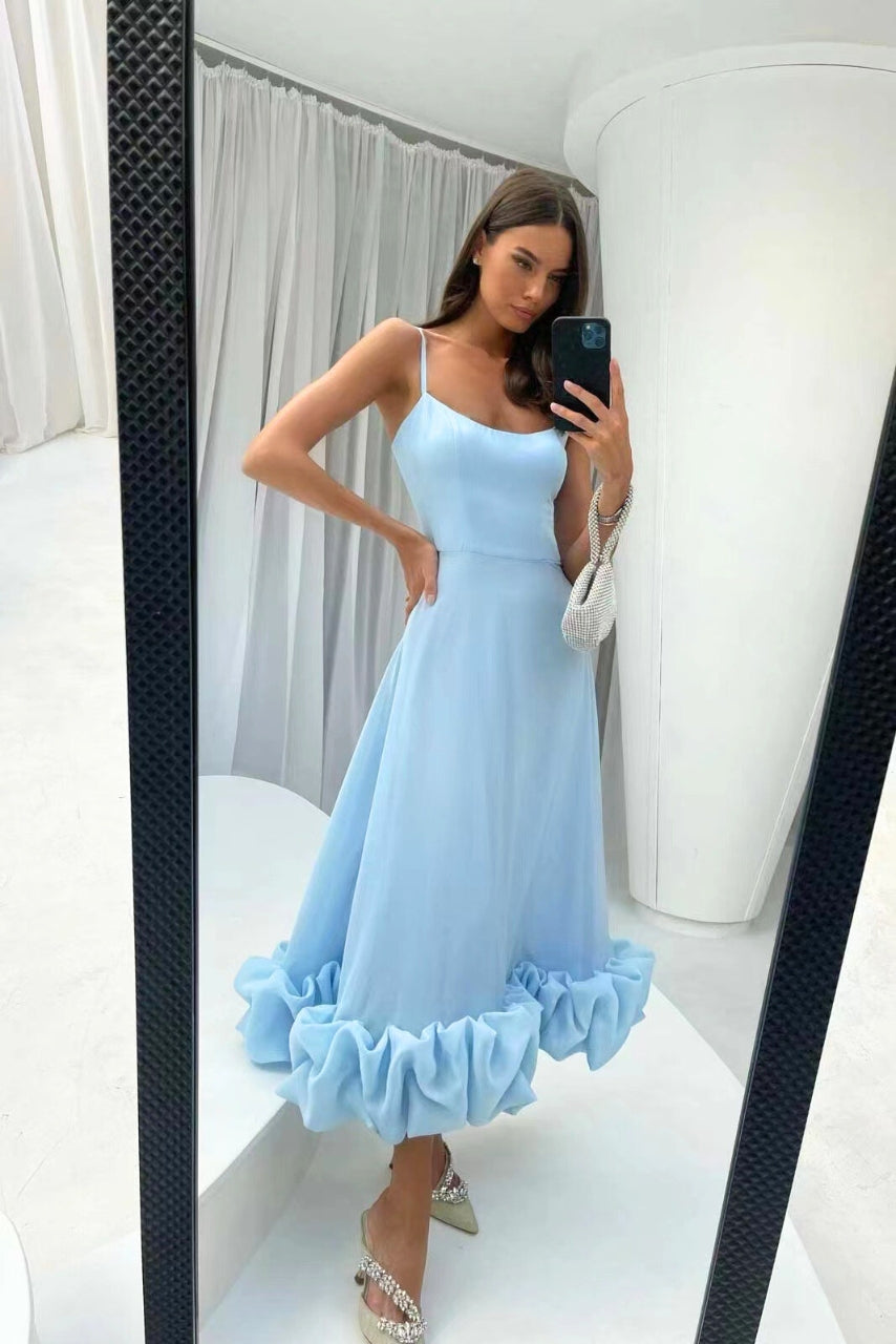 Women Elegant Ruffled Midi Dress | Amara
