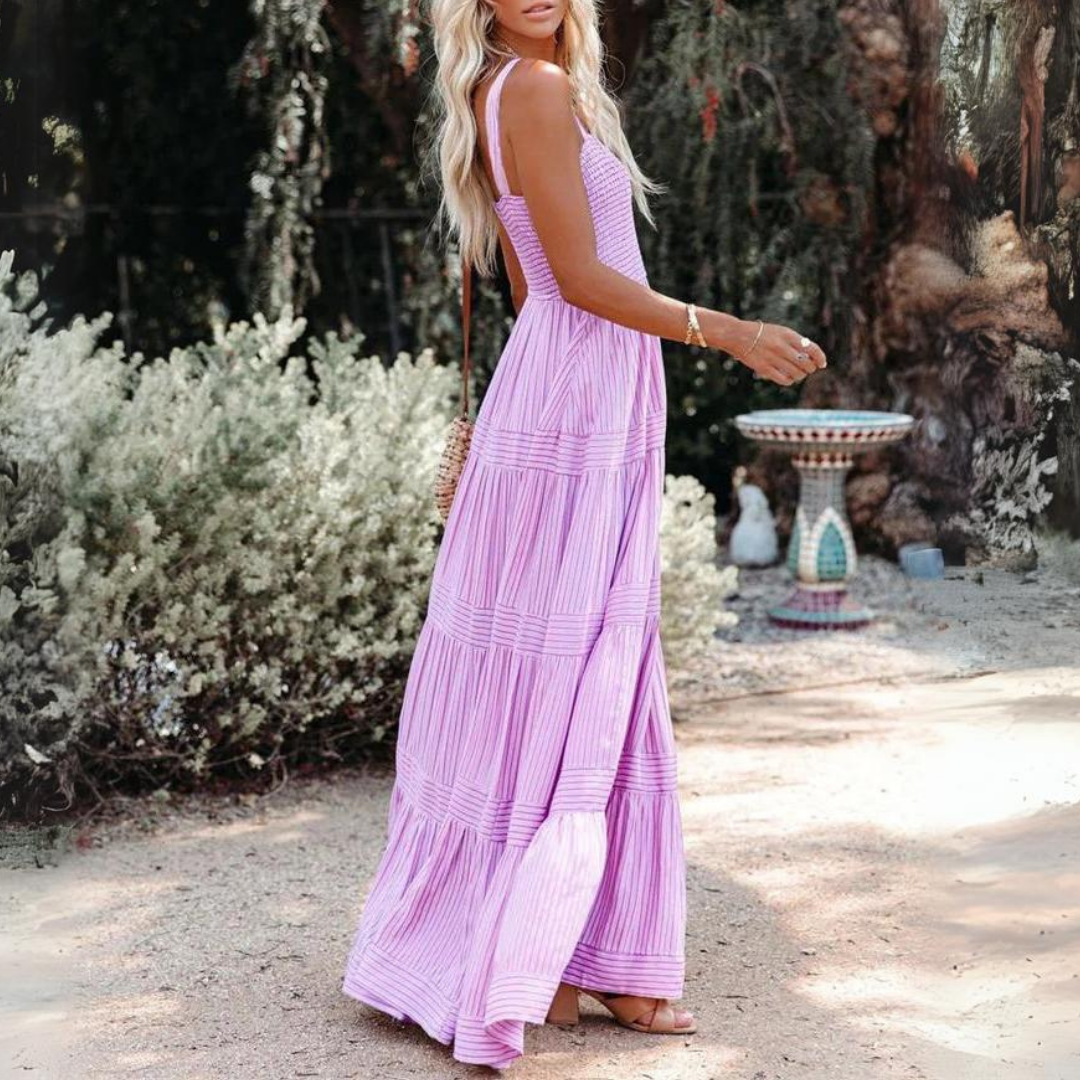 Women Tiered Strappy Summer Maxi Dress | Sophia
