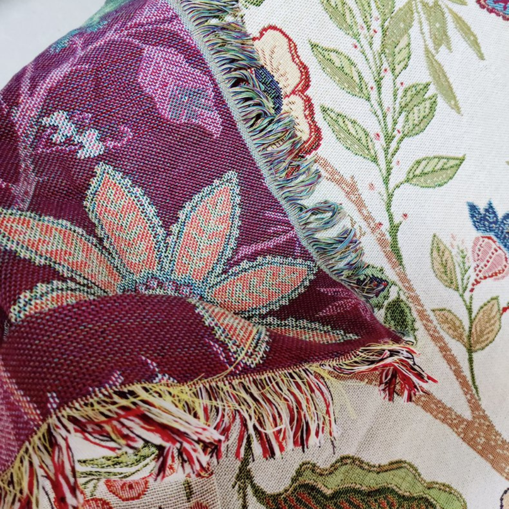 Home Throw Blanket Floral Polyester Cotton | Country Charm 5
