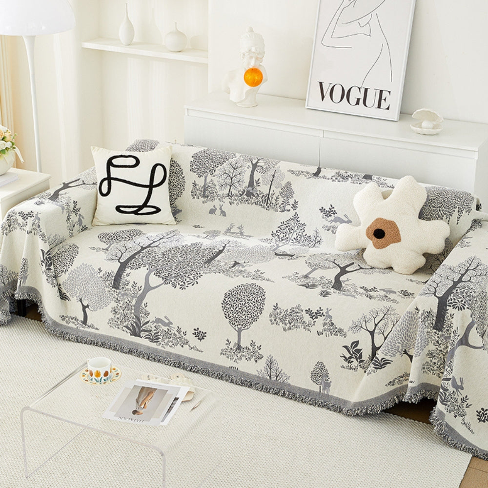 Sofa Cover Beige Chenille Ultra-Soft | Eden Grove 4