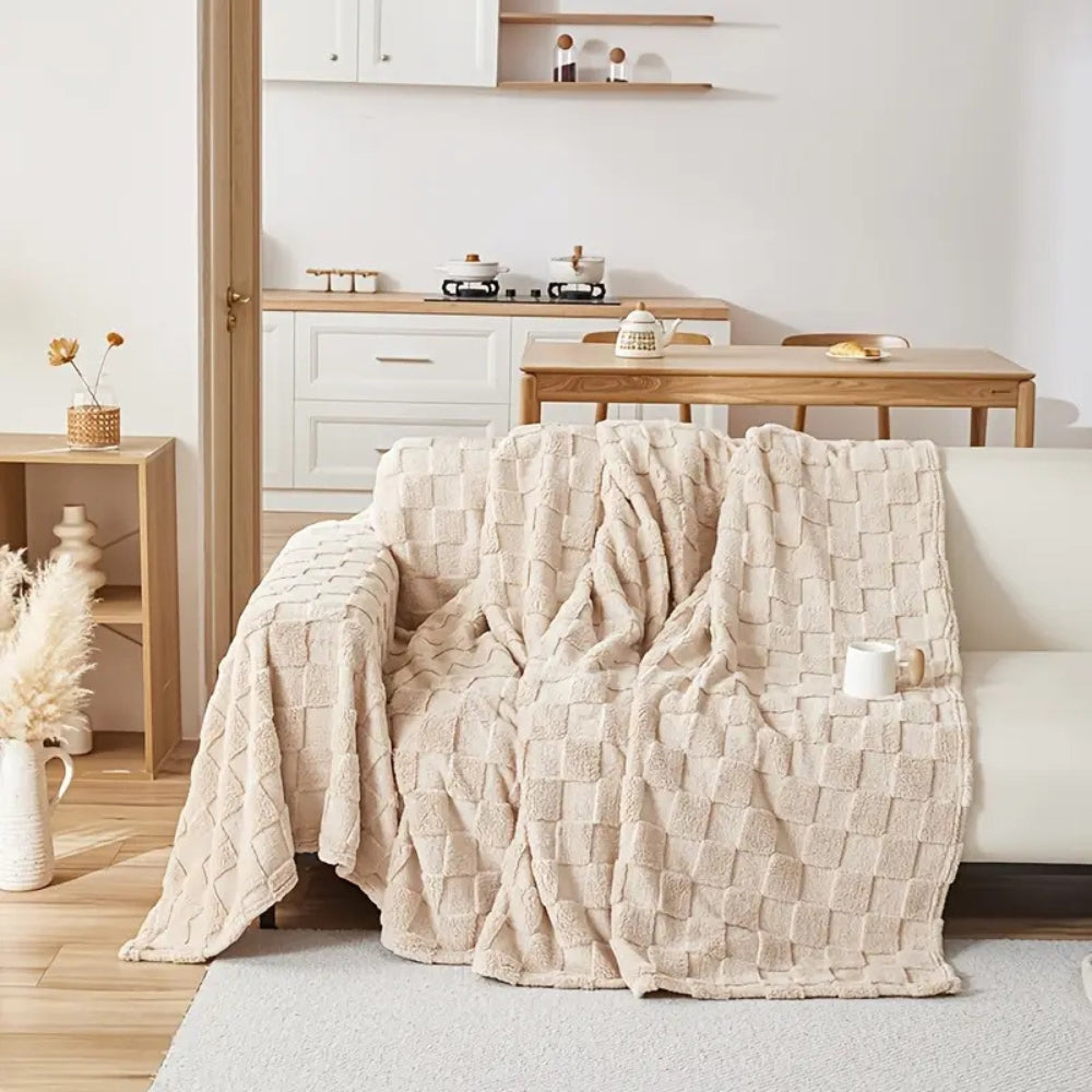 Sofa Cover Checkered Plush Velvet Non-Slip | Elegant Touch 4