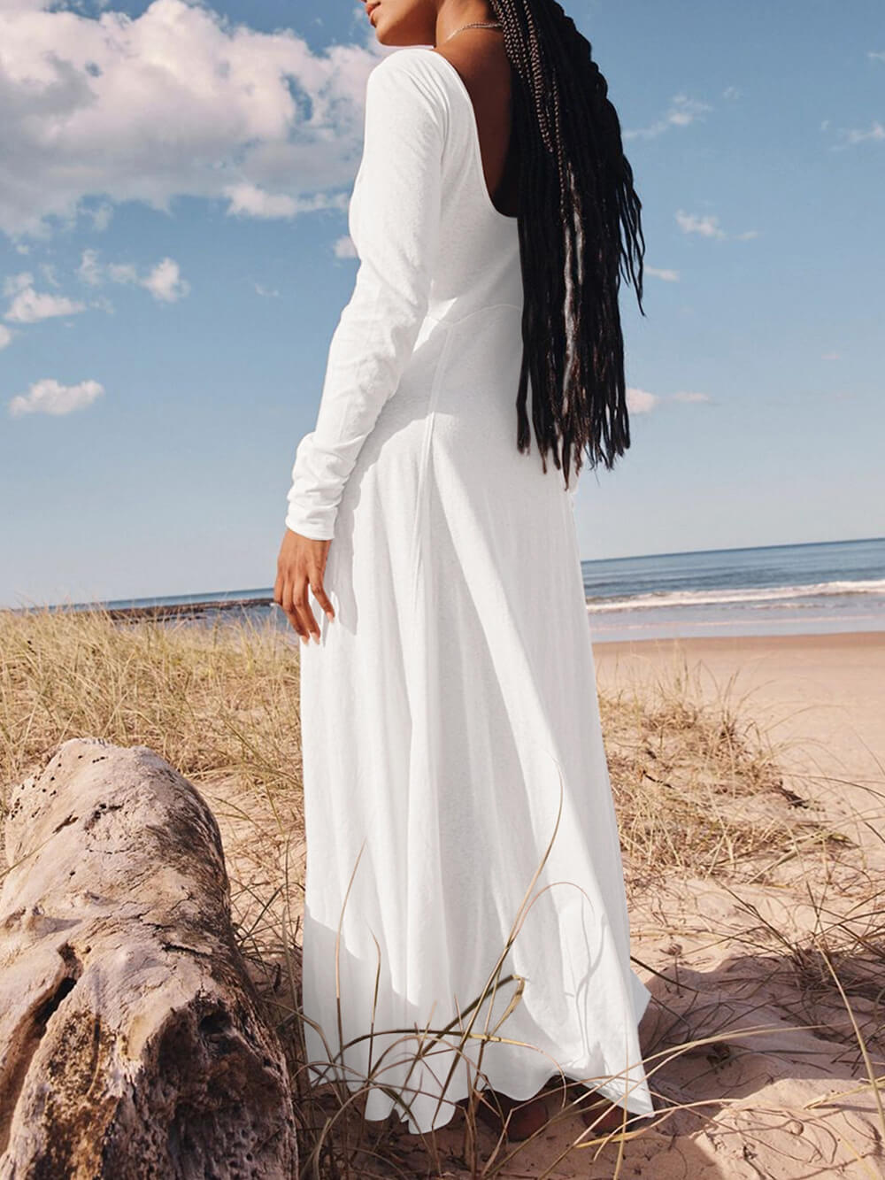Women Maxi Dress Blue Cotton | June-6