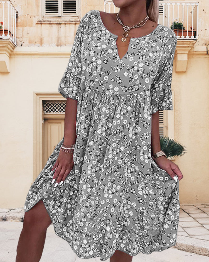 Women Floral Pattern Midi Dress | Daisy