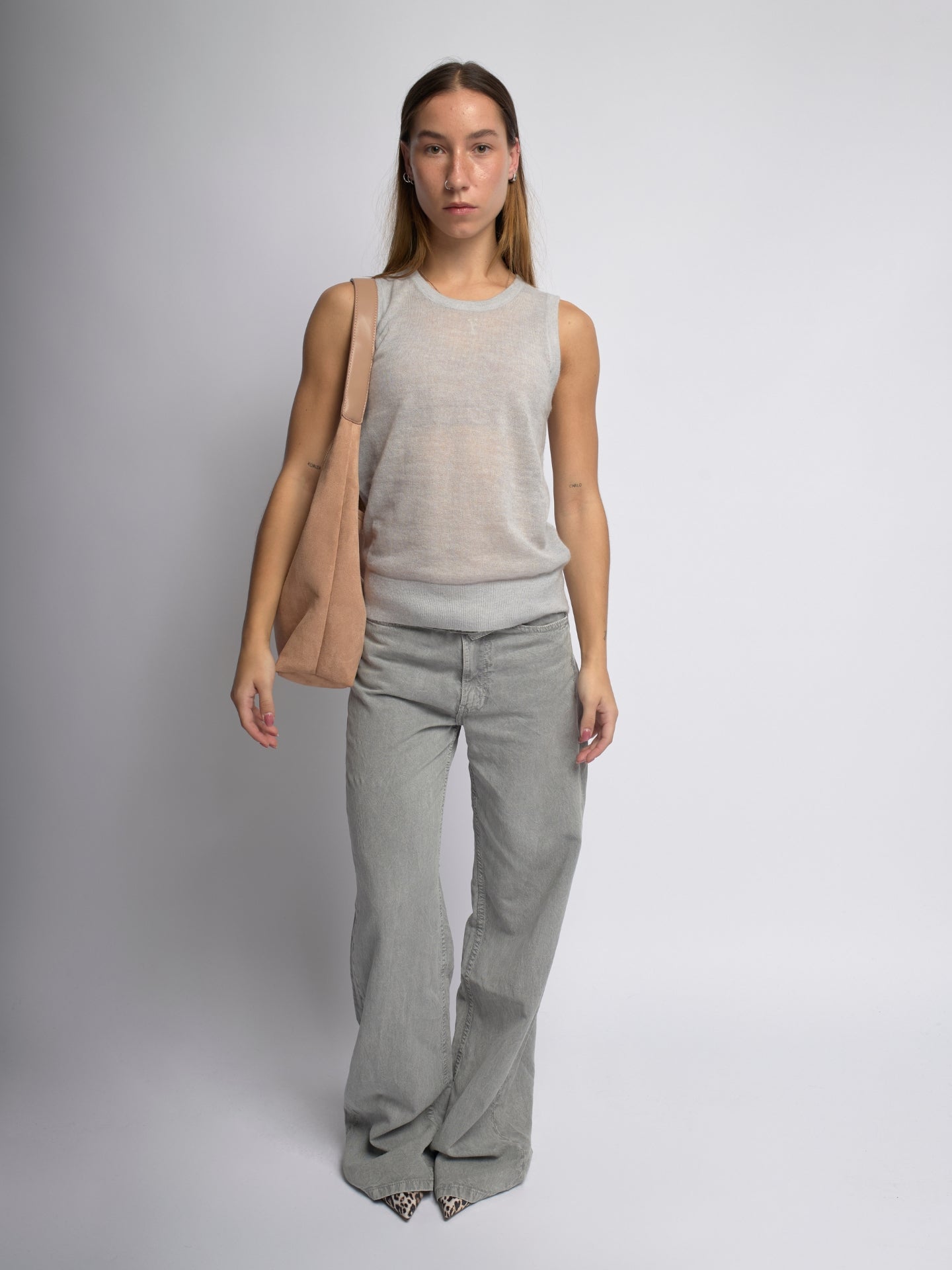 Women Suede Tote Bag with Pouch | Alberta