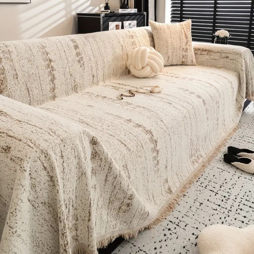 Sofa Cover Almond Chenille | Comfort & Style 4