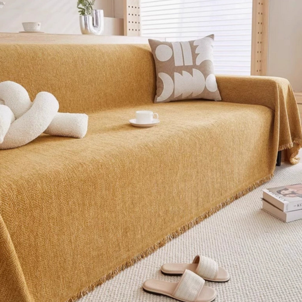Waterproof Sofa Cover Grey Chenille | Modern Minimalist 5