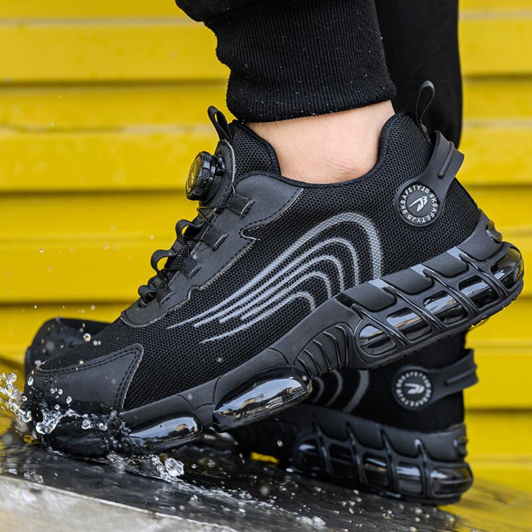 Men Safety Shoes Black Knit | Guardian-3