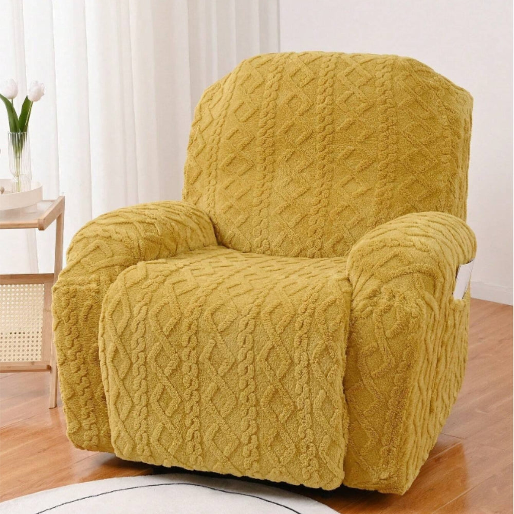 Recliner Sofa Cover Gray Jacquard Stretch Fabric | Modern Comfort 4