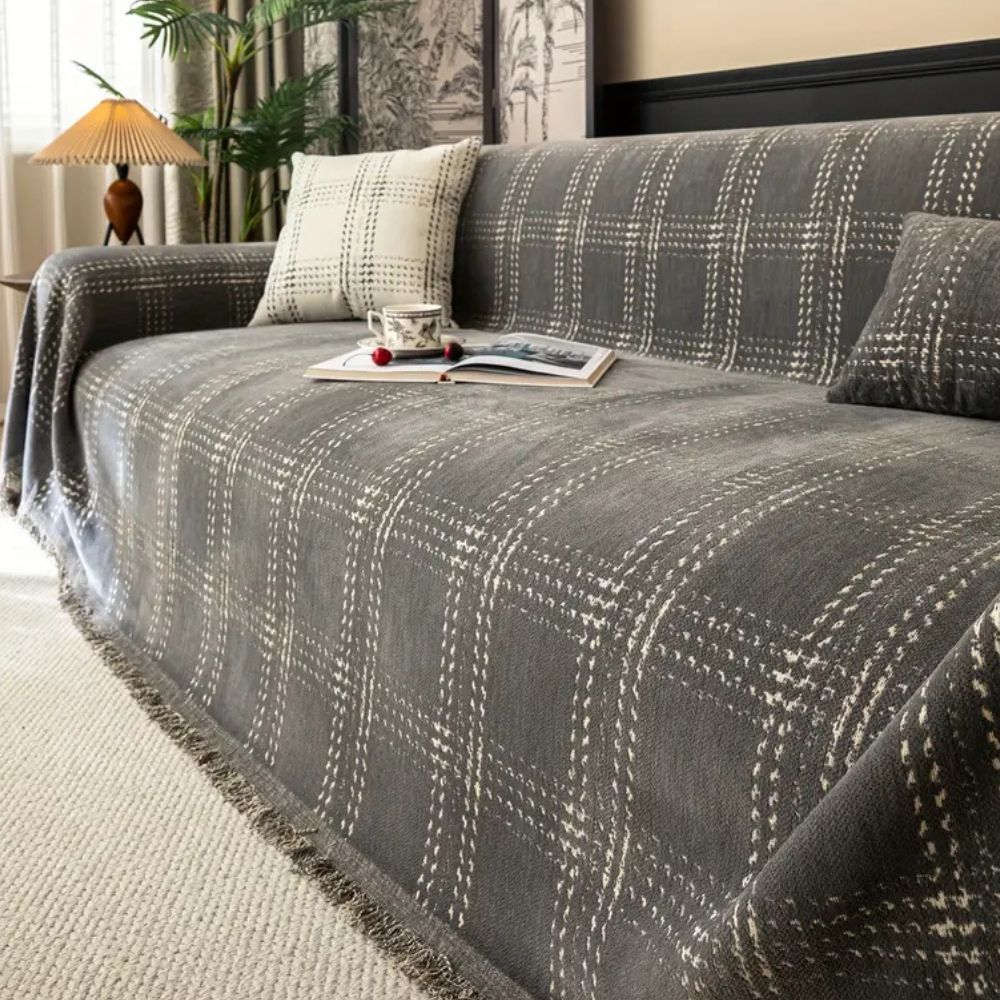 Sofa Cover Plaid Chenille Anti-Slip | Chesterfield 6