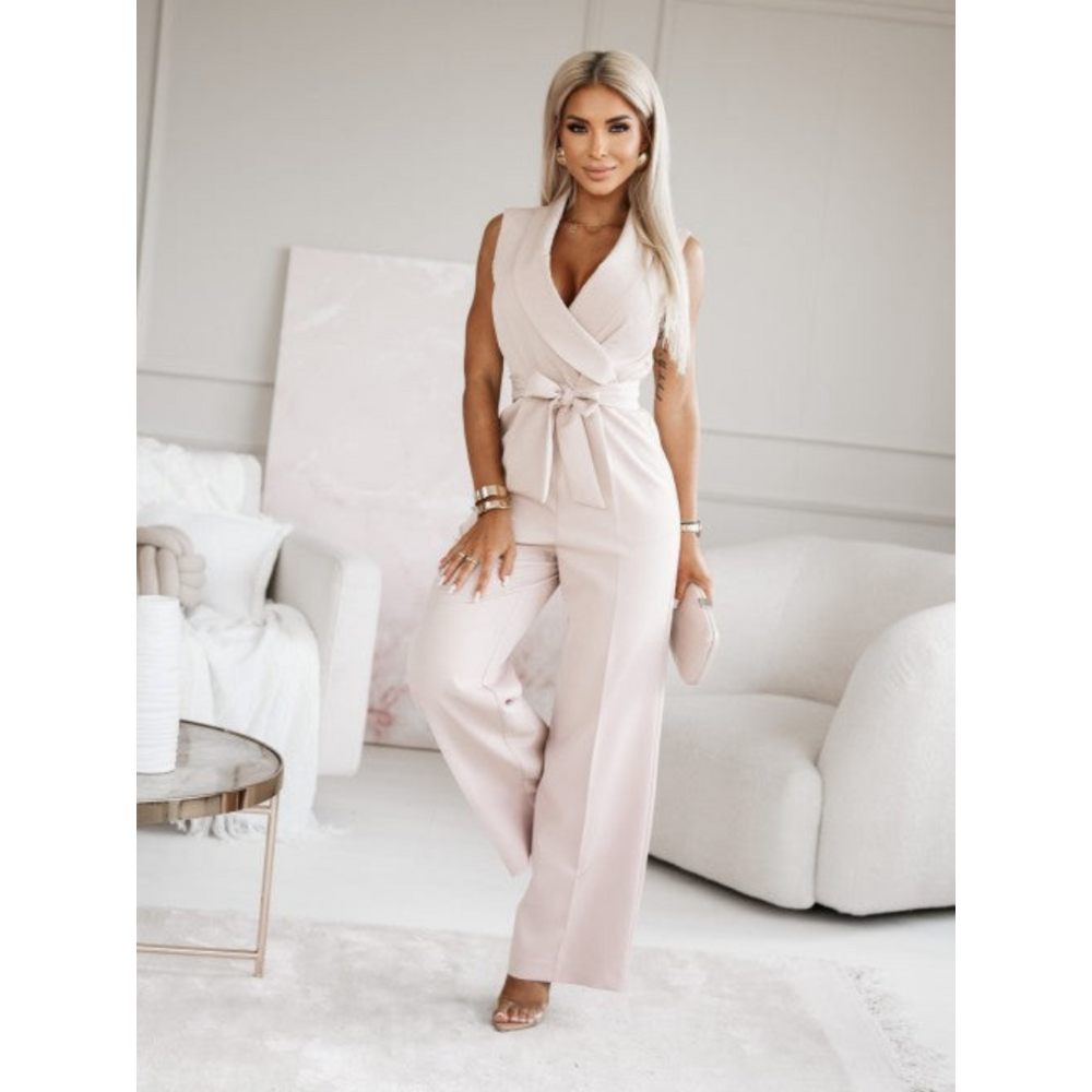 Sleeveless Jumpsuit with Wide-Leg Pants | Carmela
