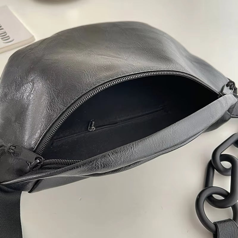 Women Sleek Leather Crossbody Waist Bag | Anika