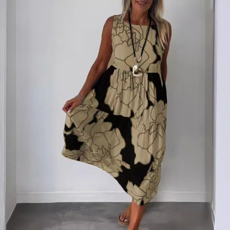 Women Sleeveless Floral Midi Dress | Amethyst