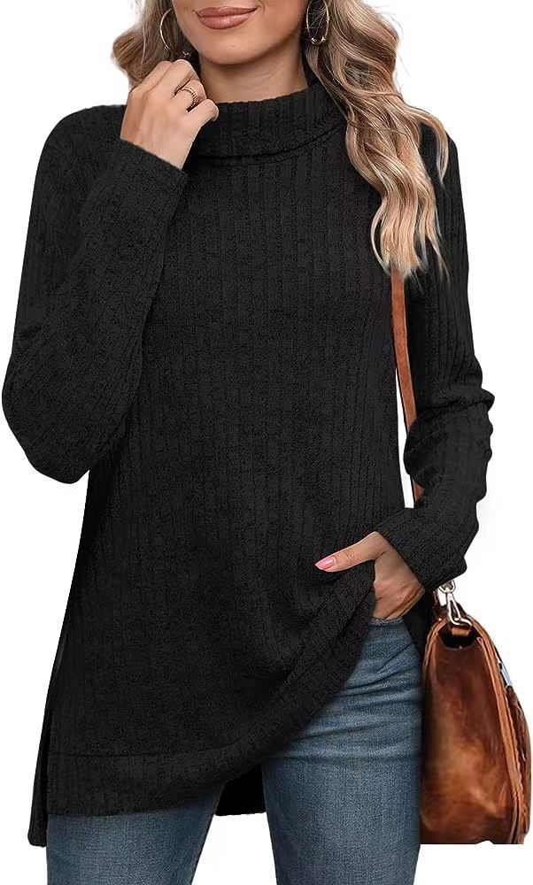 Women Ribbed Turtleneck Knit Sweater | Odette