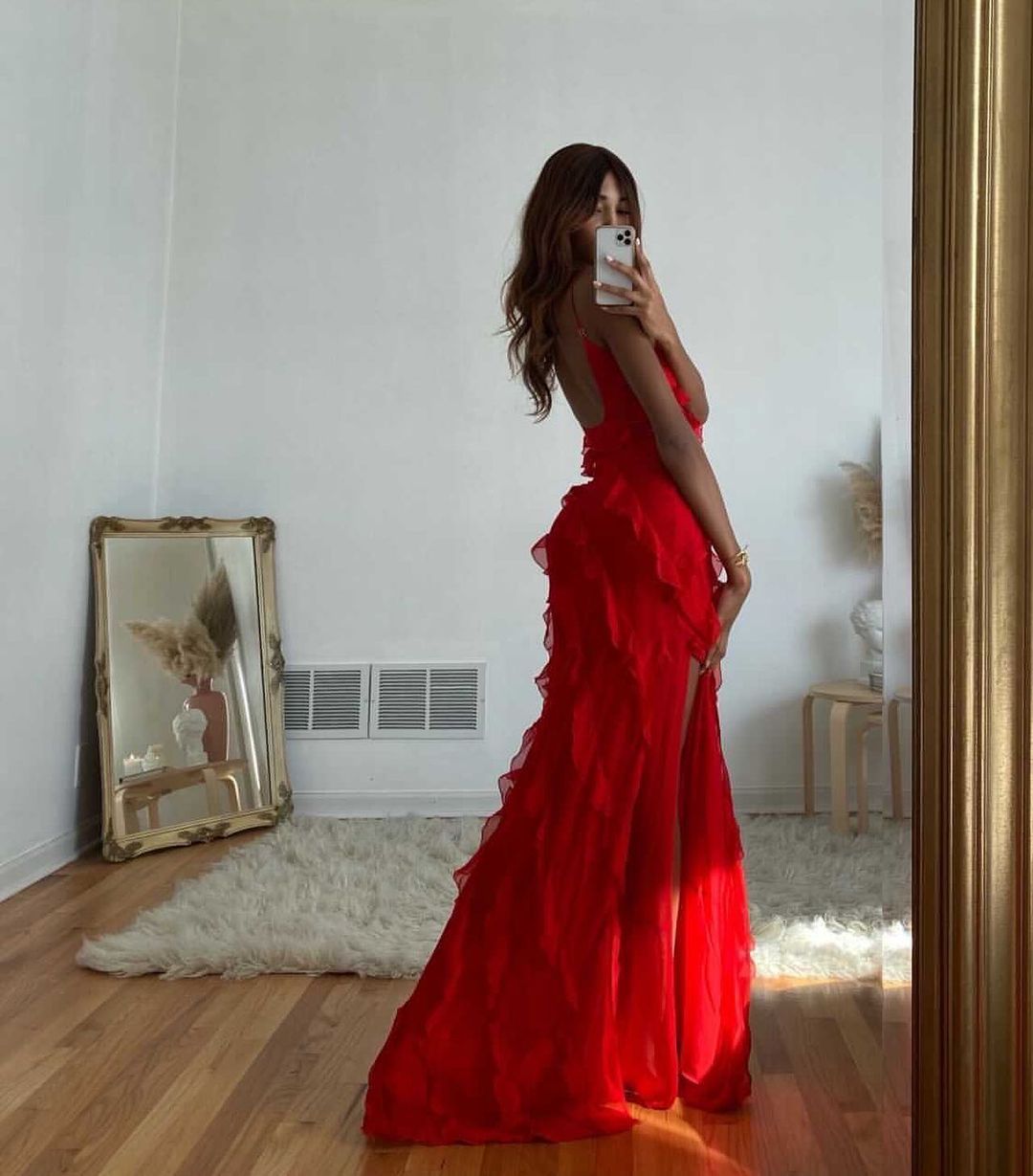 Women Elegant Ruffle Maxi Dress | Abby