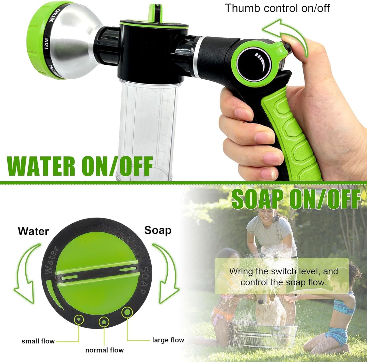 Garden Hose Nozzle Green Rubber | Equisuds-4