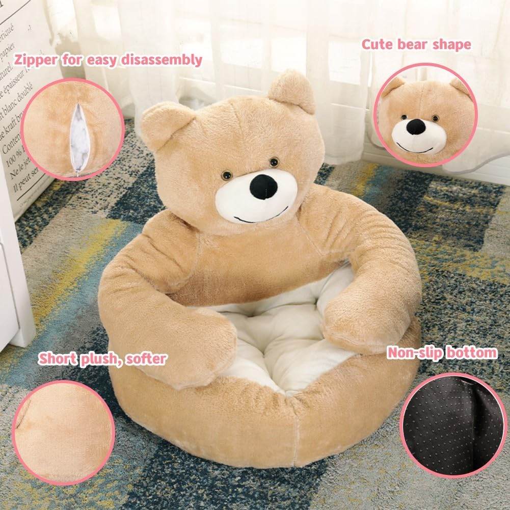 Small Pet Bed Gray Plush Cotton | CozyNest-4