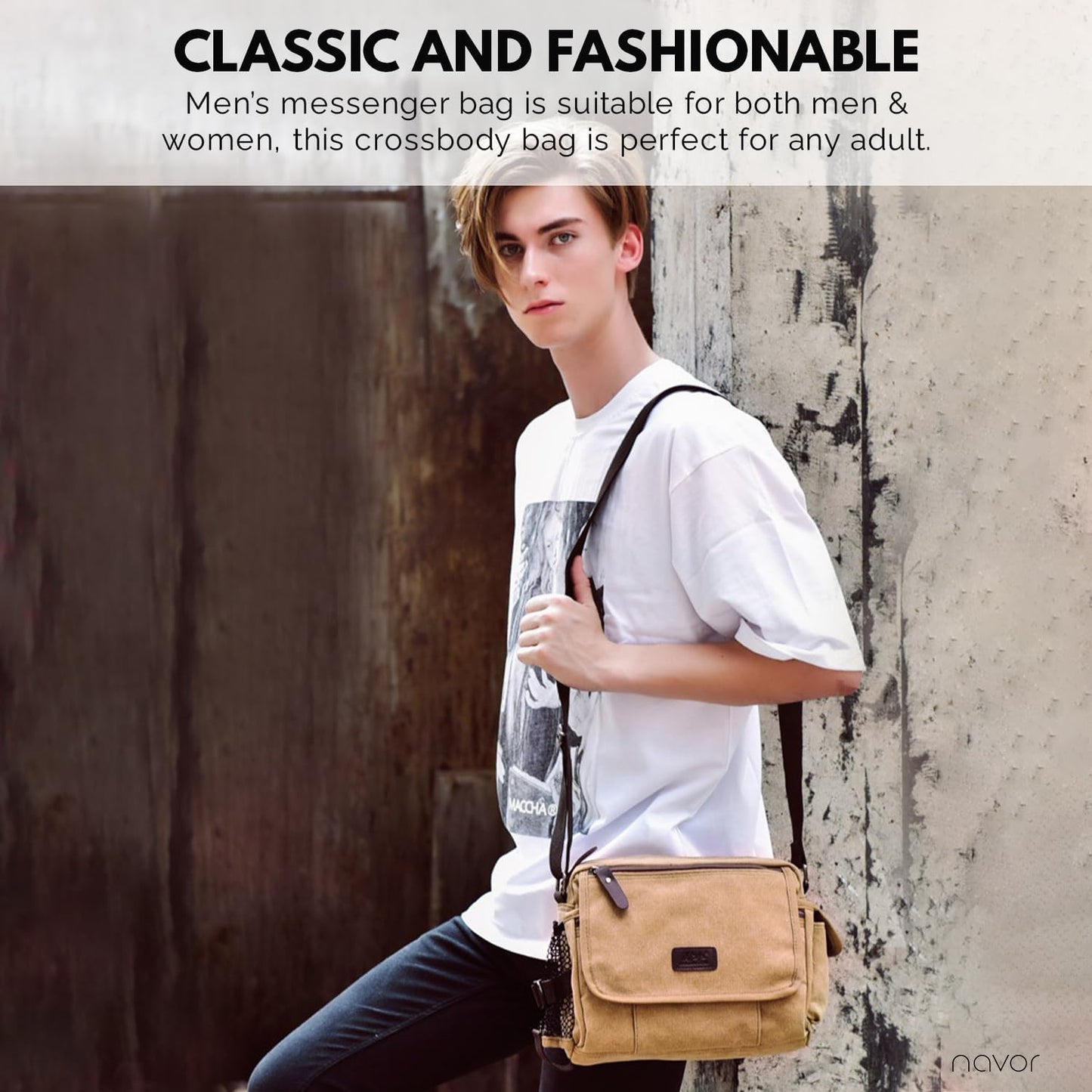 Men Vintage Canvas Messenger Bag | Nico