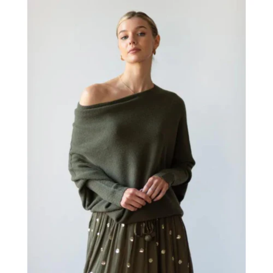 Women Off-Shoulder Knit Sweater | Luna
