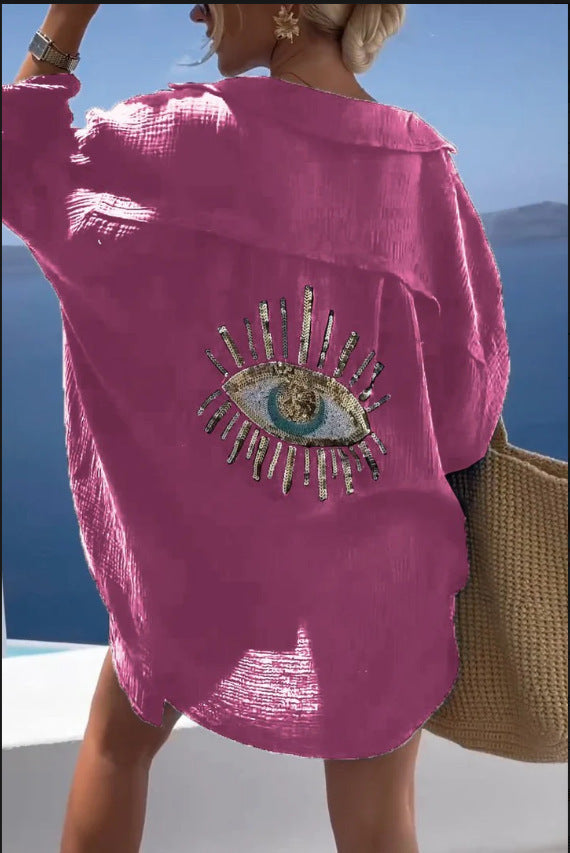 Men Embroidered Oversized Shirt Dress | Ruth