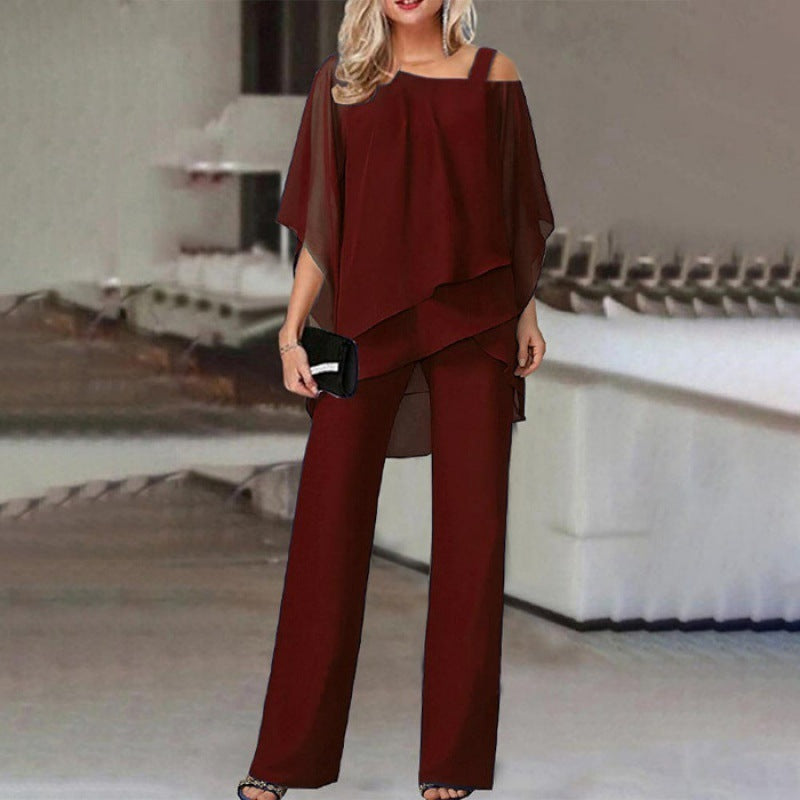Women Cold Shoulder Layered Pant Set | Arlet
