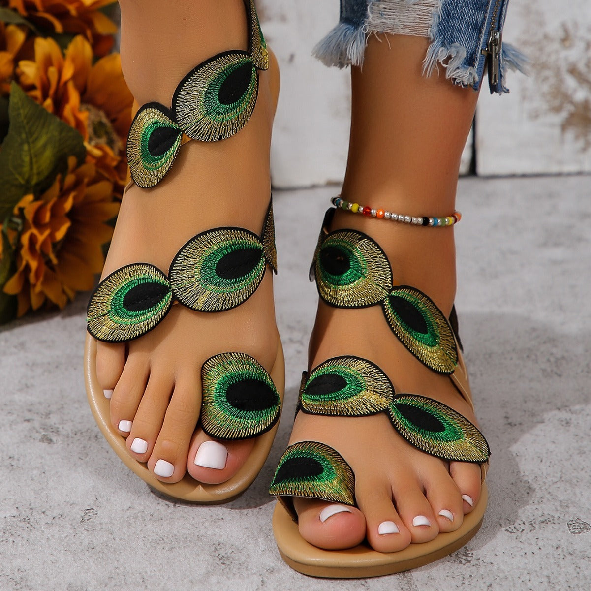 Women Bohemian Flat Sandals | Isolde