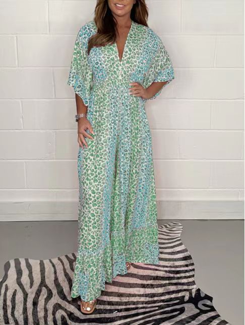 Women Bohemian V-Neck Maxi Dress | Beauden
