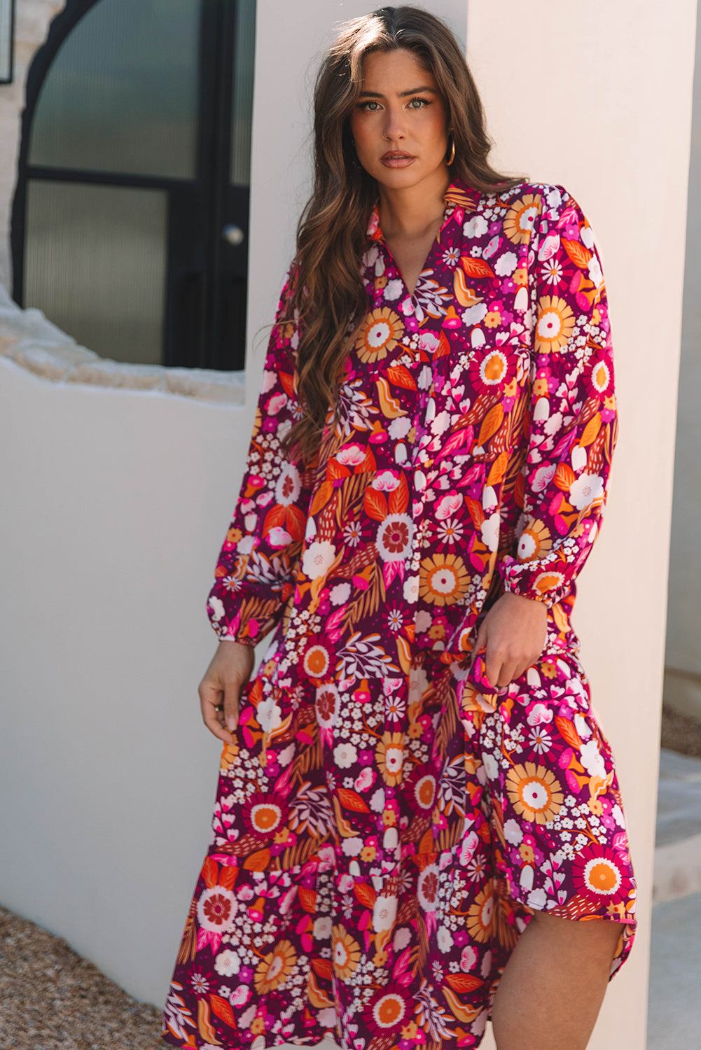 Women Maxi Dress White Polyester | Elegant Flow-4