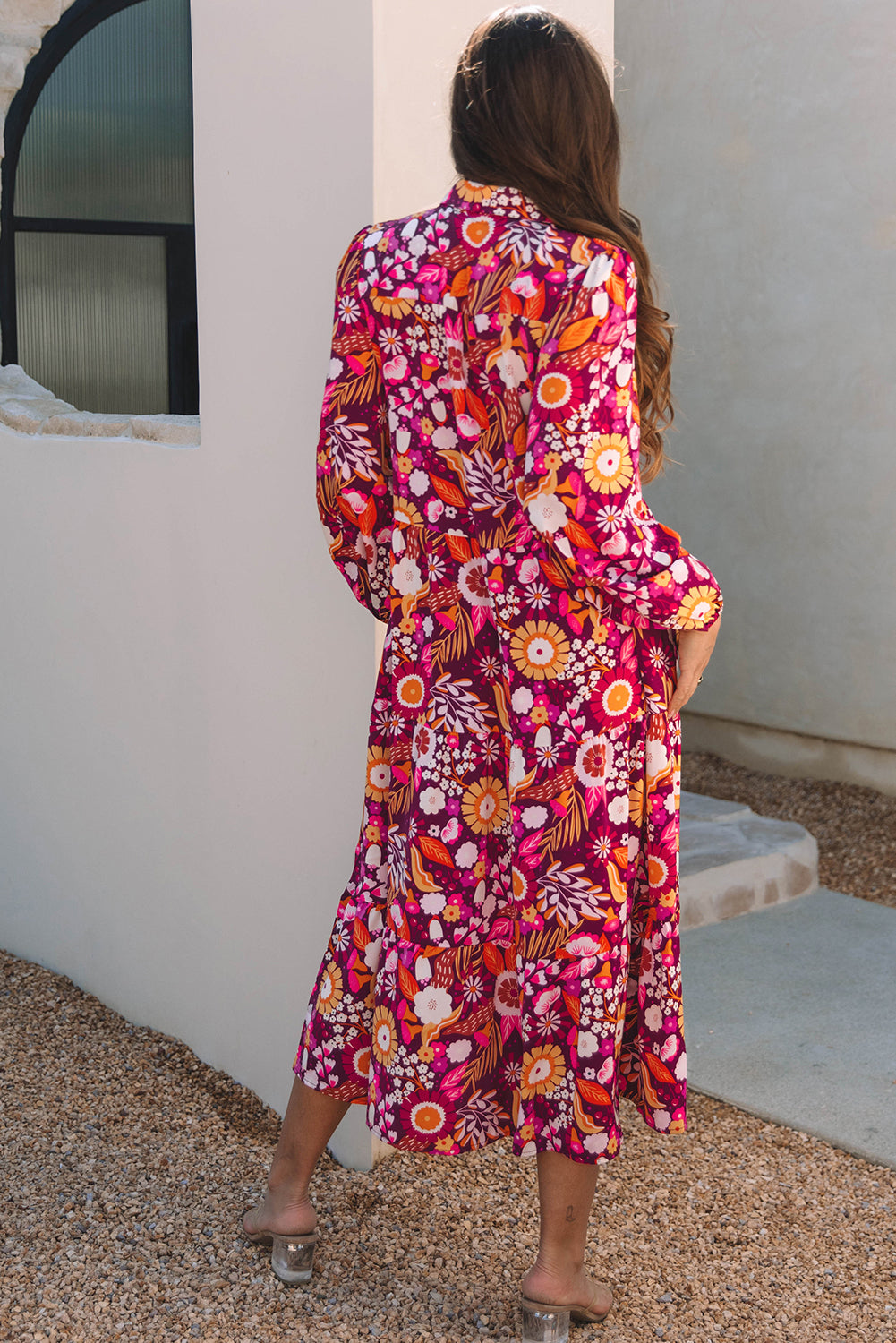 Women Maxi Dress White Polyester | Elegant Flow-2