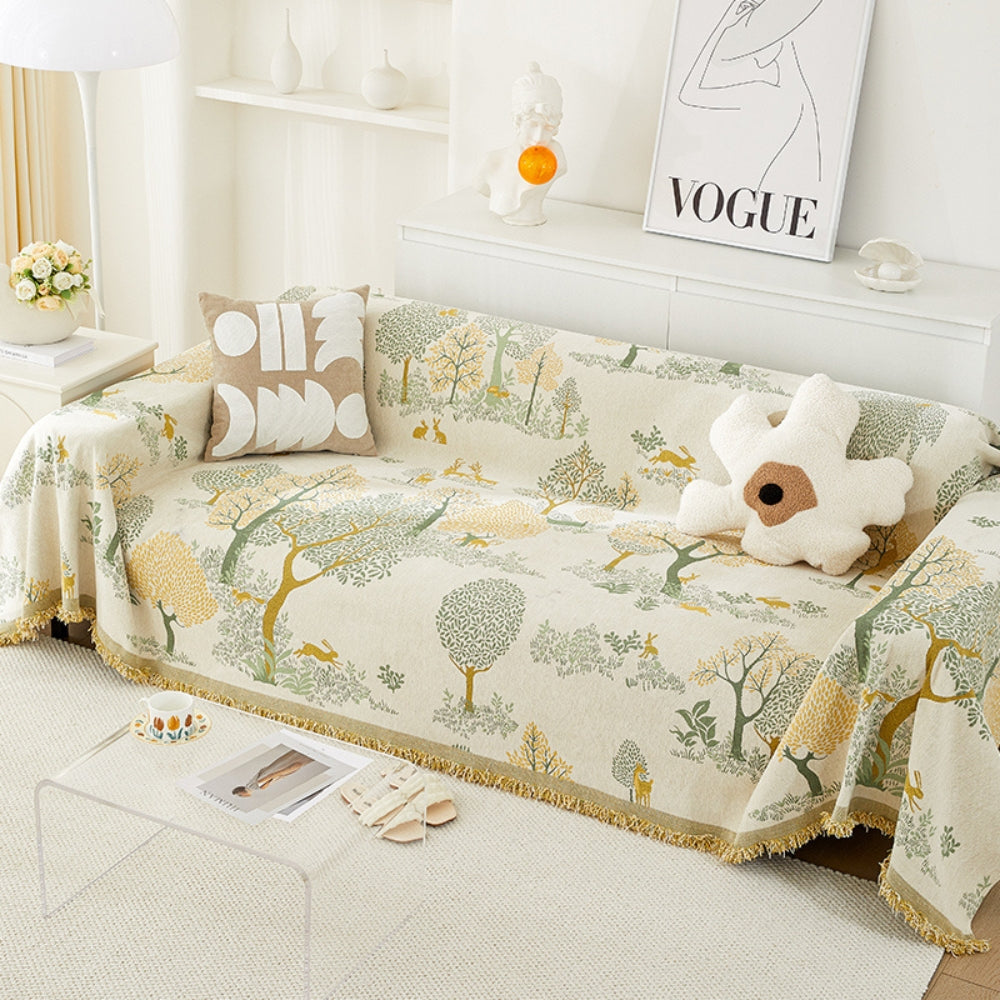 Sofa Cover Beige Chenille Ultra-Soft | Eden Grove 5