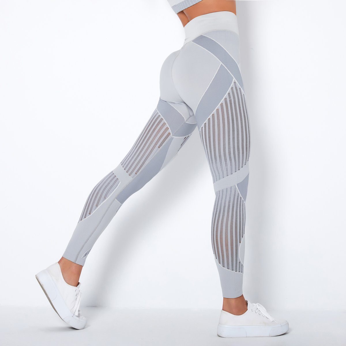 Variant image for Women Gym Leggings Black Mesh Seamless | Bella-1