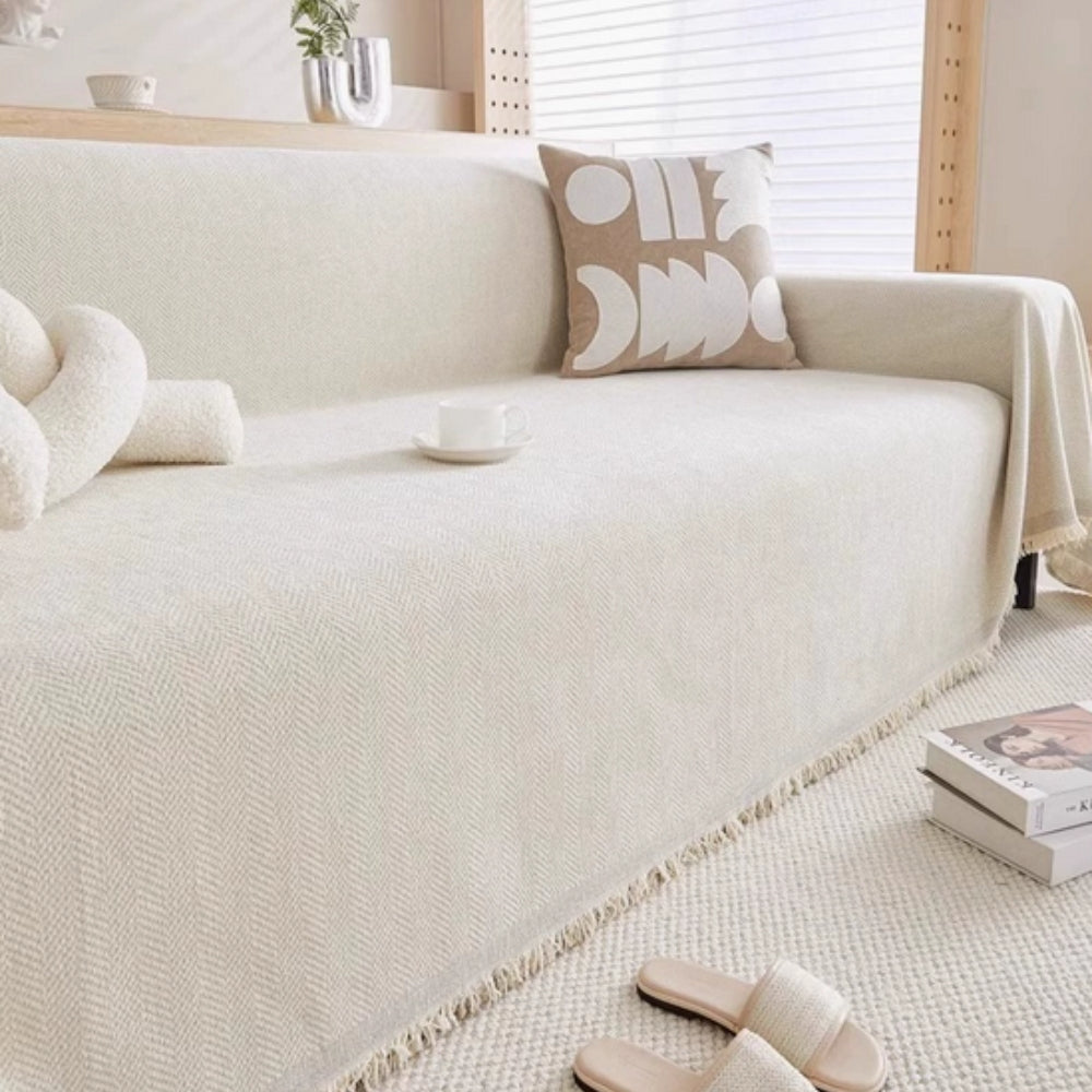 Waterproof Sofa Cover Grey Chenille | Modern Minimalist 6