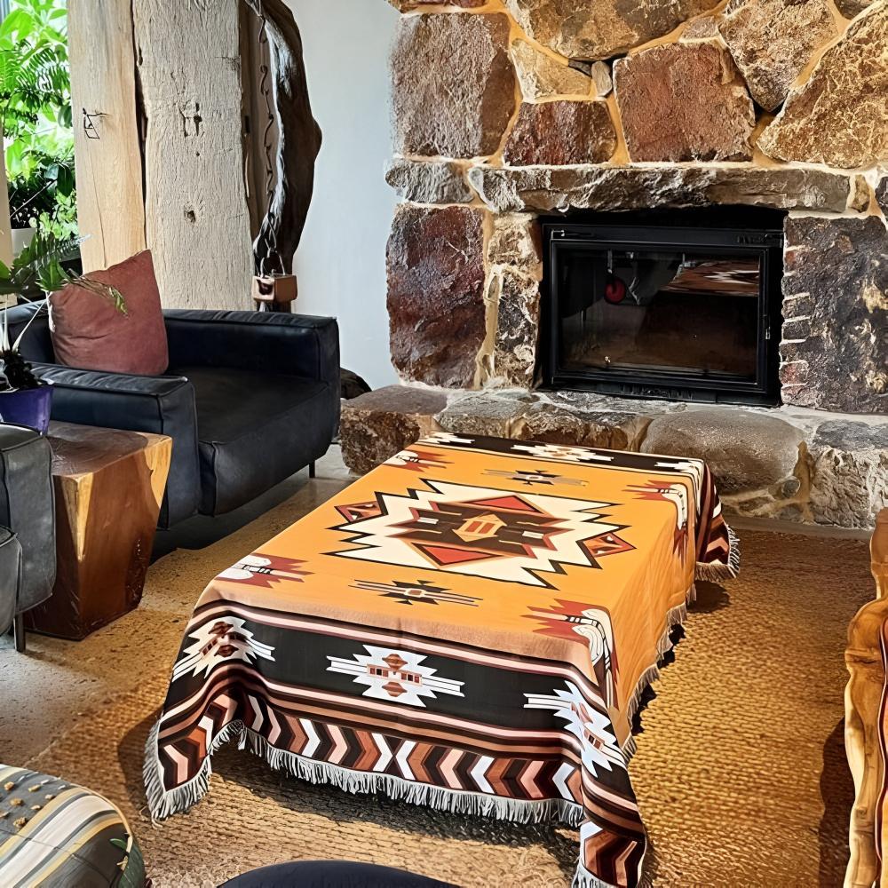 Variant image for Throw Blanket Multicolor Cotton-Polyester | Boho Chic-8