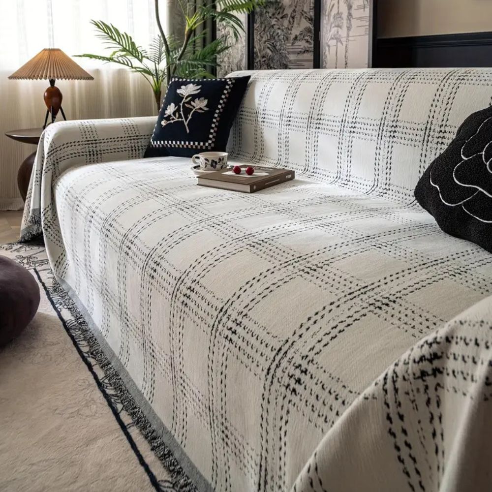 Variant image for Sofa Cover Plaid Chenille Anti-Slip | Chesterfield-21
