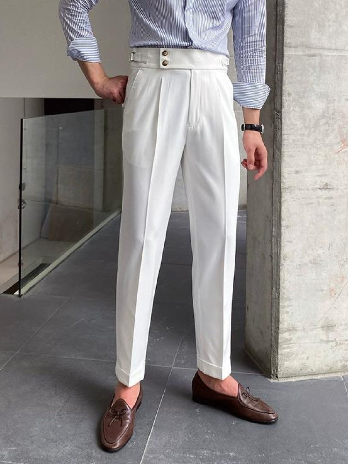 Variant image for Men's Khaki Pants Beige Cotton | Classic-25