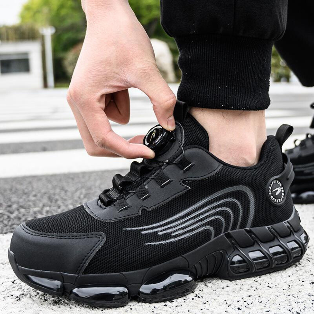 Men Safety Shoes Black Knit | Guardian-2
