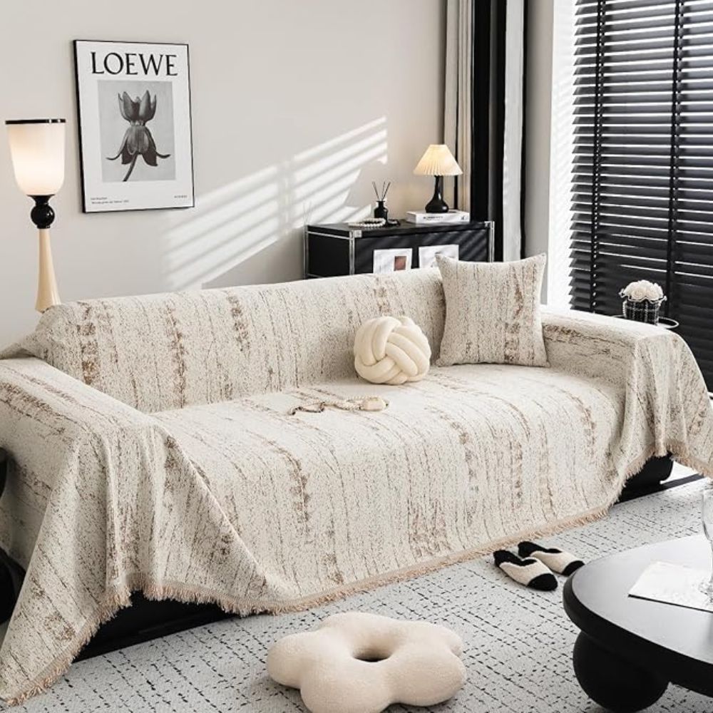 Sofa Cover Almond Chenille | Comfort & Style 5
