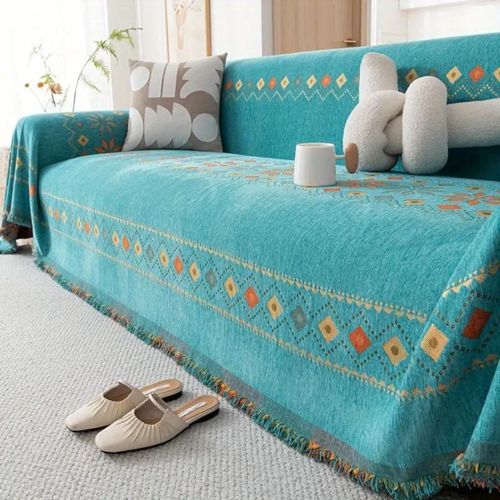 Universal Sofa Cover Beige Microfiber | Boho Chic 6