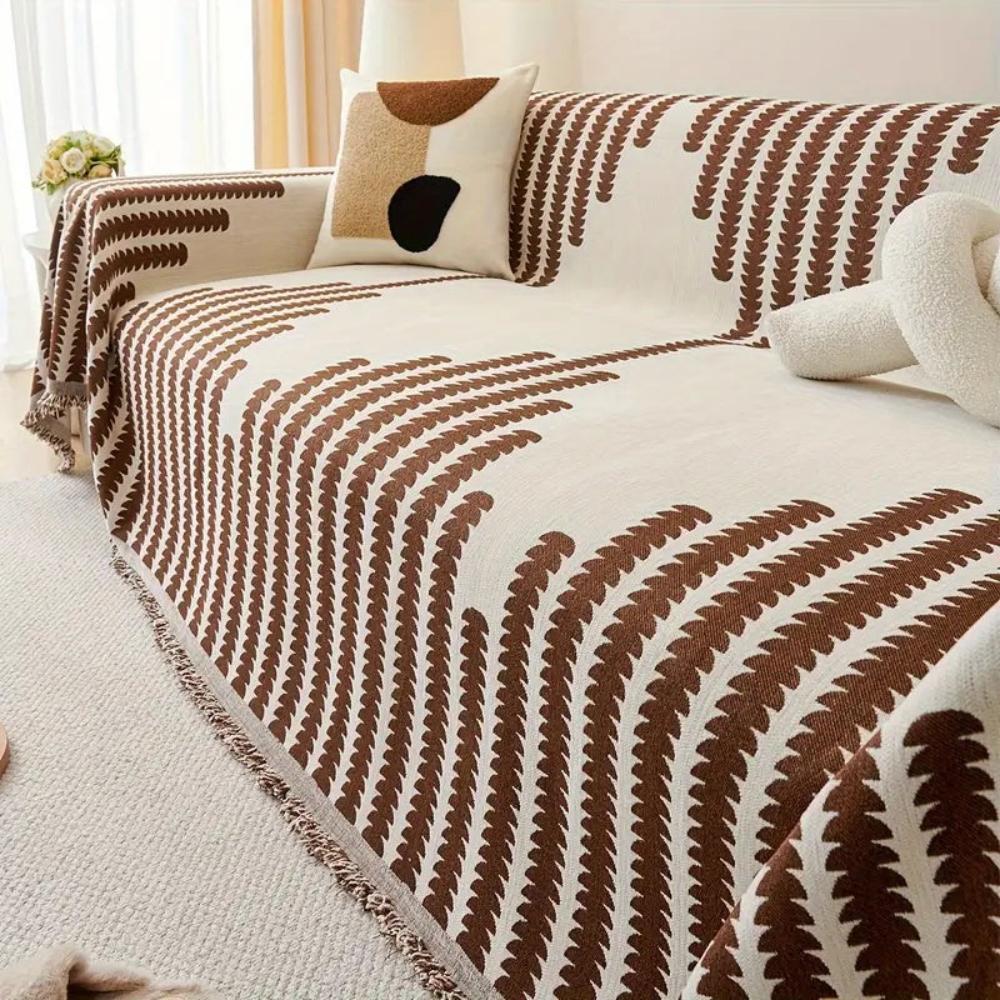 Sofa Cover Gray Chenille Non-Slip | Elegant Comfort 4