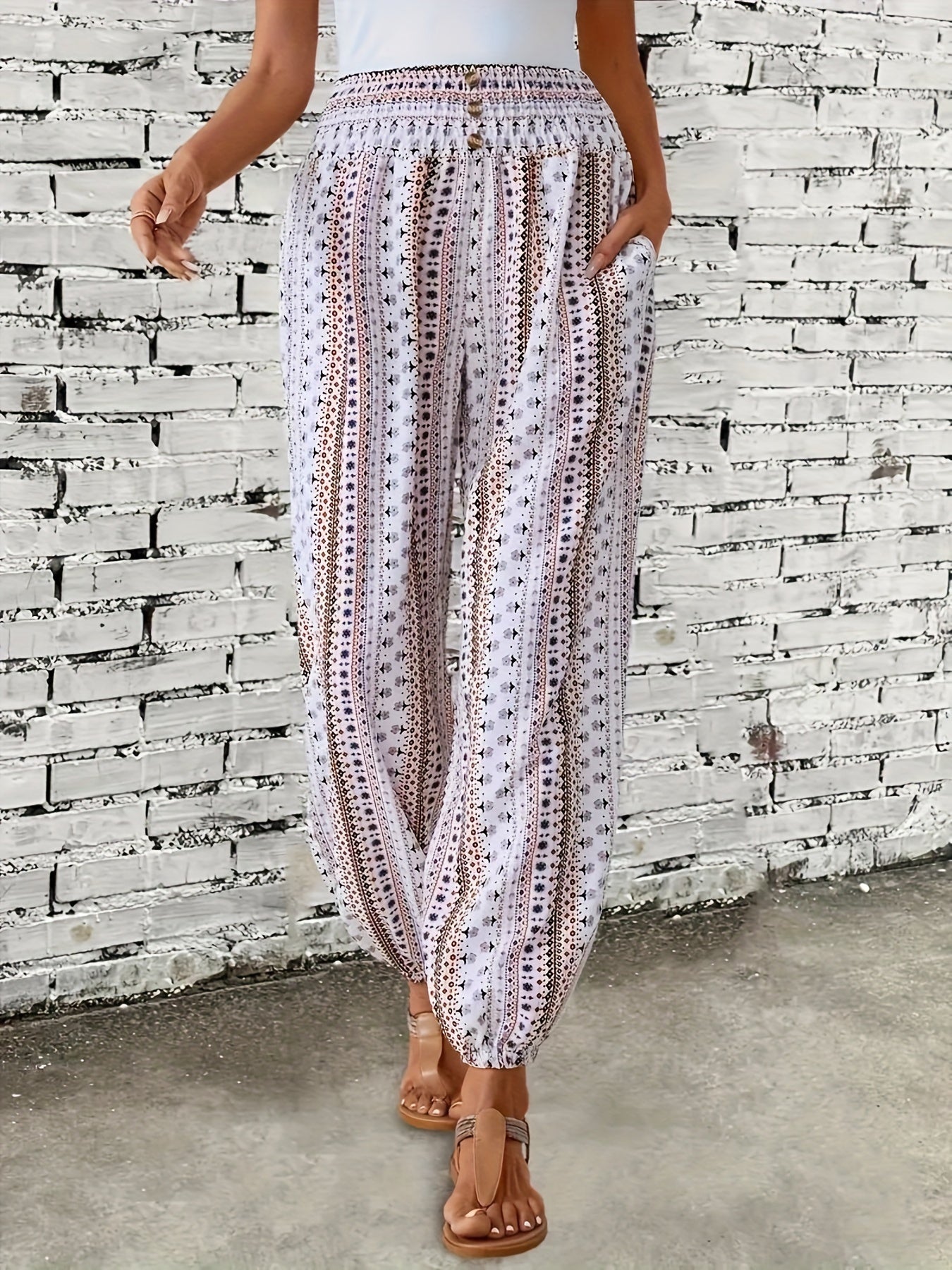 Viviana | Stylish High-Waist Printed Pants for Women