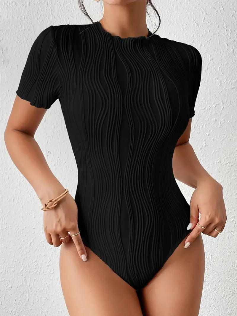 Variant image for Women Bodysuit Black Stretch Fabric | Ruth-6