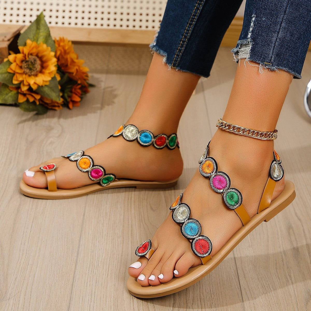 Women Bohemian Flat Sandals | Isolde