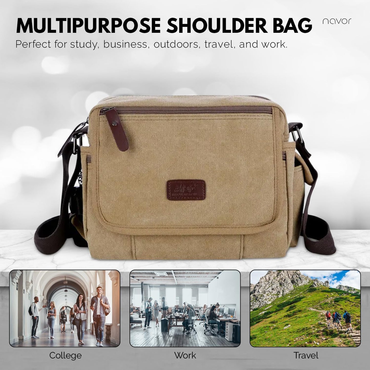 Men Vintage Canvas Messenger Bag | Nico