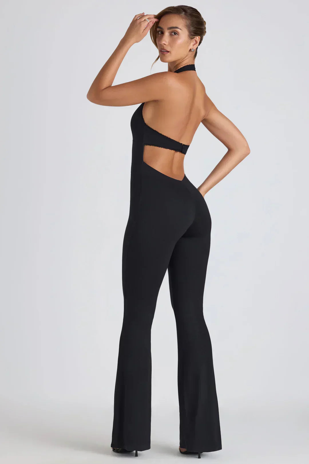 Women Flared Jumpsuit Black Soft Fabric | Selena 6